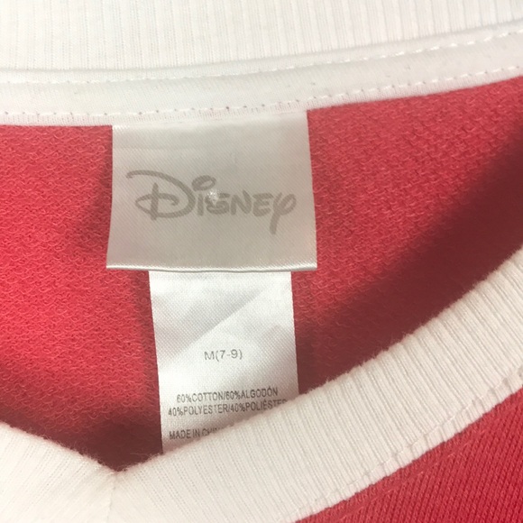 Disney Mickey Mouse Are You For Real Red and White long sleeve women’s shirt Med - Picture 3 of 5
